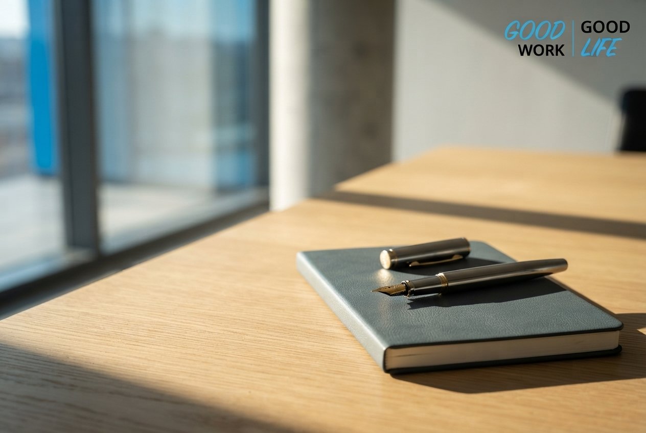 Minimalistischer Schreibtisch als Symbol für Fokus und Klarheit